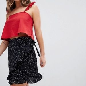ASOS DESIGN crop cami top with ruffles